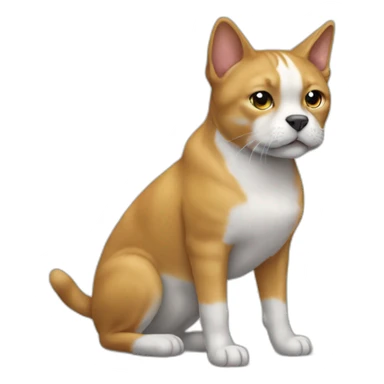 un chat sur un chien sticker