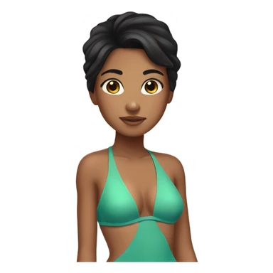 olive skin black hair girl in swimsuit sticker