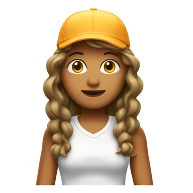 Emoji frustrada: Chica con gorra de tenis, cabello claro, pestañas grandes y de piel clara.  sticker