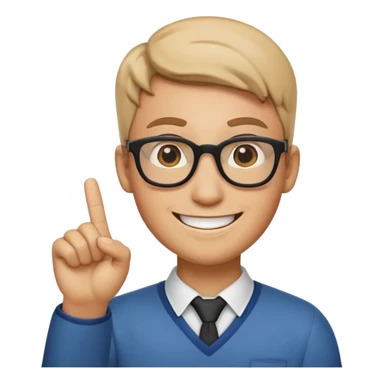 Nerd emoji with a finger in the air sticker