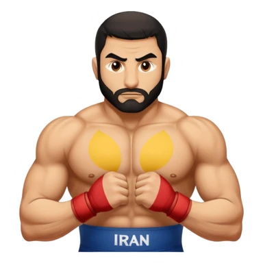 Gholam reza takhti behind the word Iran wrestling sticker