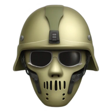 Masque  squelette et deux yeux casque militaire sérieux sticker