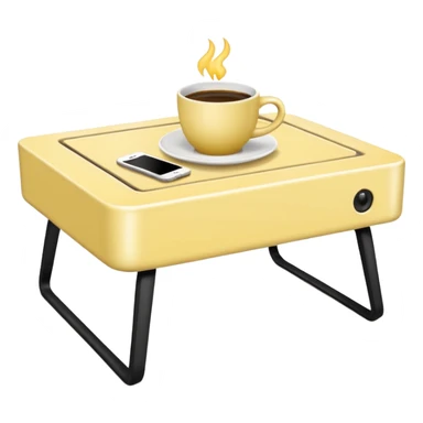 light yellow coffe table, coffee on top
 sticker