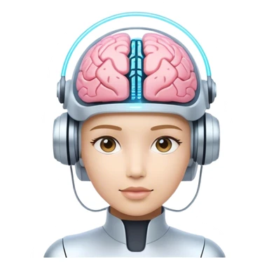 Workflow automation with AI-driven processes, digital dashboards, and robotic arms handling tasks
“Futuristic AI assistant with a holographic interface and digital brain sticker