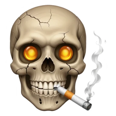  A skull with a cigarette laughing sticker