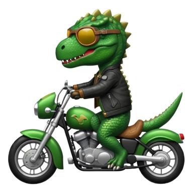 Dinosaure qui fait de la moto sticker
