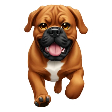 Running Dogue de Bordeaux with black mask sticker