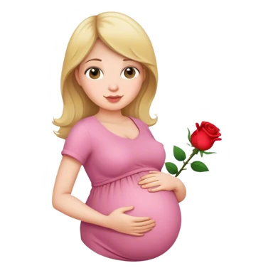 Pregnant rose baby sticker