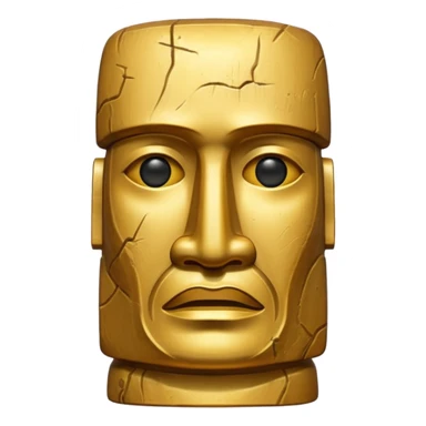 🗿 Gold moai sticker