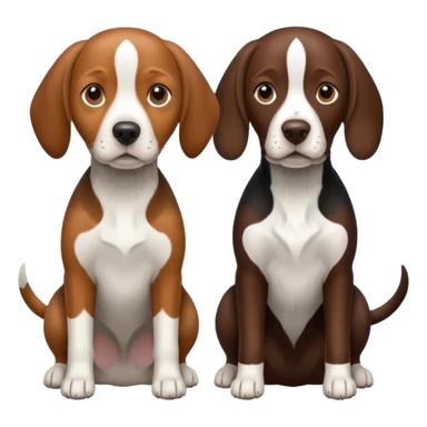 beagle and german shorthaired pointer side by side sticker