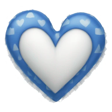 A blue and white checkered heart sticker