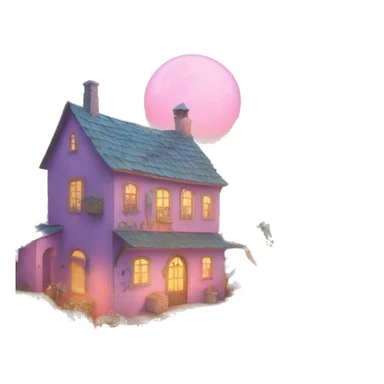 mystical city apartment with farm pastel  sticker