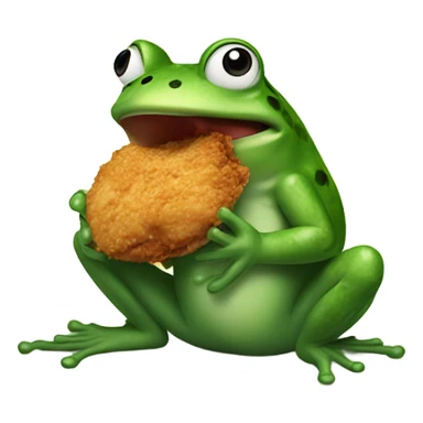 Frog eating fried chicken  sticker