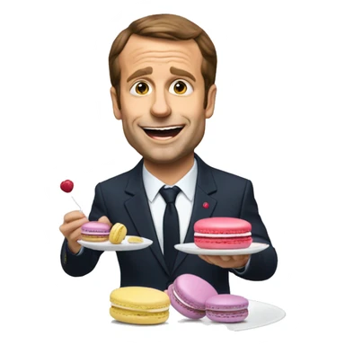 Macron qui mange un macaron  sticker