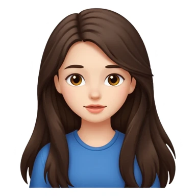 long haired brunette girl blushing a lot sticker