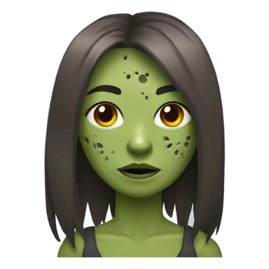 Garota zombie com cabelo longo castanho com mechas loiras sticker