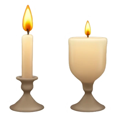 Candle in a powder-colored glass sticker