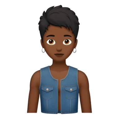 Un personnage noir avec un débardeur blanc et un jean 👖 avec des cheveux court  sticker