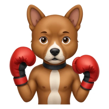 dog with boxing gloves sticker