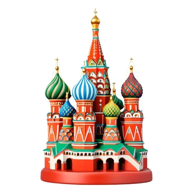 Moscow St. Basil's Cathedral in the form of a figurine souvenir on stand sticker