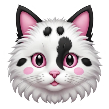Cute cat black and white stain like a cow sticker