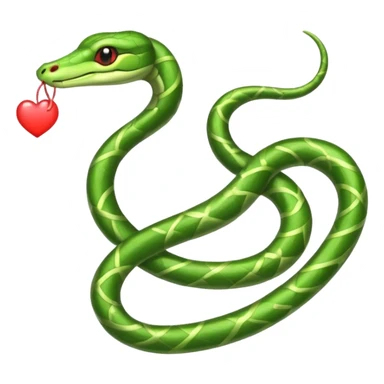A beautiful vine snake wrapped around a heart shaped Moon sticker