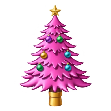 Pink Christmas tree sticker