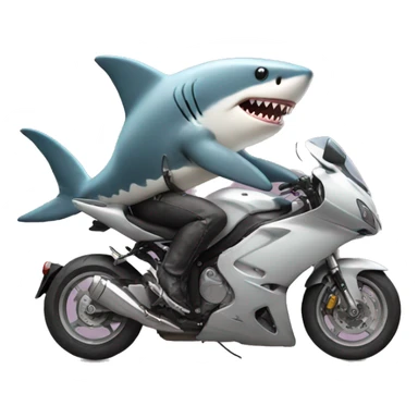 Shark driving a motorcycle  sticker