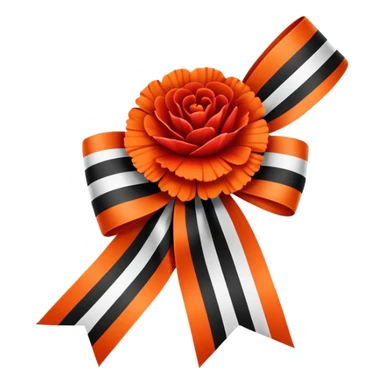 St. George ribbon and red carnation, symbol of Victory Day May 9 sticker