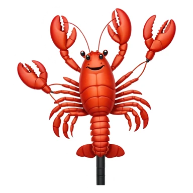 Lobster very happy jumping on pogo stick sticker