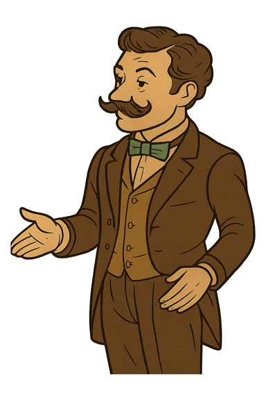 Remove the background from the image, keep only the Victorian man with a transparent background. sticker