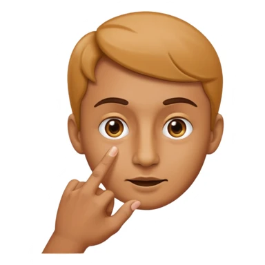 A classic emoji nose, no face, with a pointer finger touching the tip of it, combine these two 👆🏼👃🏼 sticker