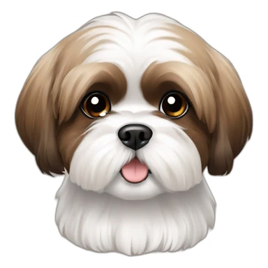 white and brown short haired shih tzu sticker