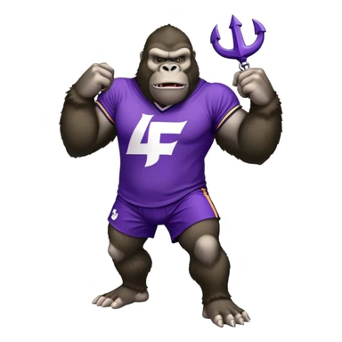 king kong wearing afl dockers jersey white and purple anchor sticker