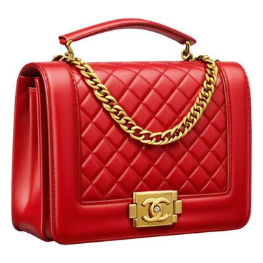 chanel le boy red bag gold hardware sticker