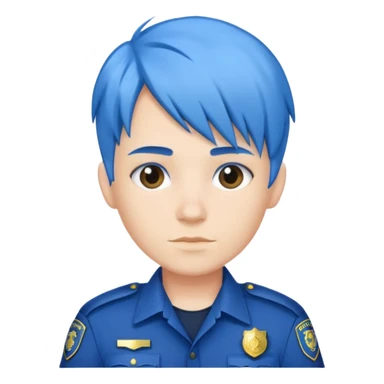 police officer with blue hair sticker