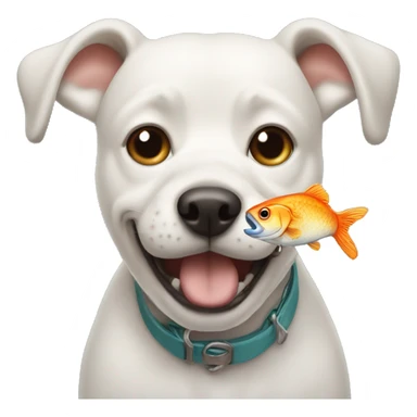  dog with a fish in its mouth sticker