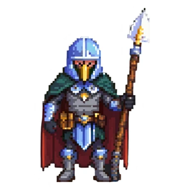 War lord with cape and spear sticker
