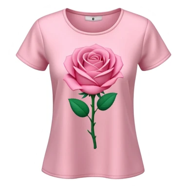 A 3D cartoon rose-pink women’s top with short sleeves, soft fabric texture, gentle lighting, isolated on plain background. plain no textures. sticker