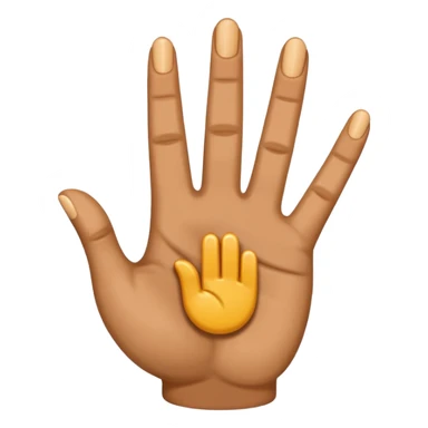 Iphone style hand emoji making the FAZE sign but upwards so it becomes a 4 sticker