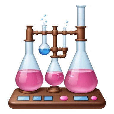 pink and brown chemistry lab equipment sticker