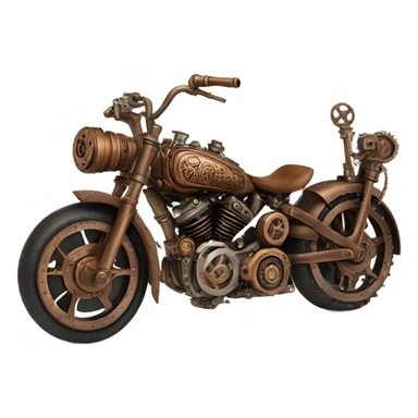 steampunk motorbike  rear view sticker