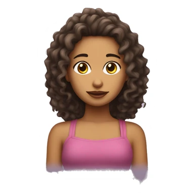 Chica con rizos pelo largo piel morena clara sticker