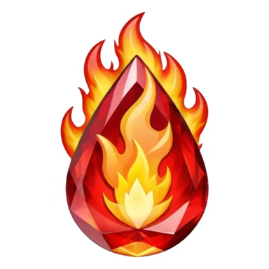 Red flaming crystal with a $ carved into the center of the crystal. sticker