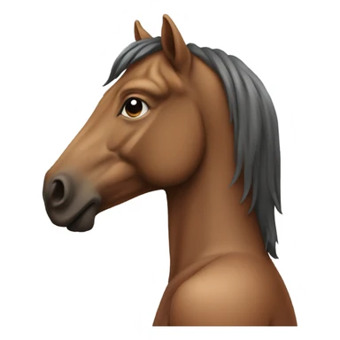 Human body with a horse’s head sticker
