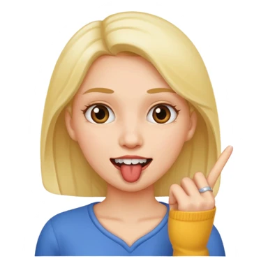 Women holding finger to teeth  sticker