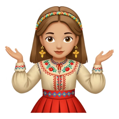 Girl Serbian folklore dancing sticker