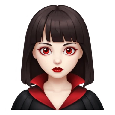 vampire feminine and with bangs  dark brown hair   sticker