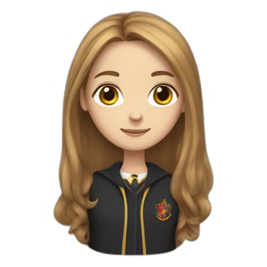 girl with long lightbrown hair, dreesed up as harry potter sticker