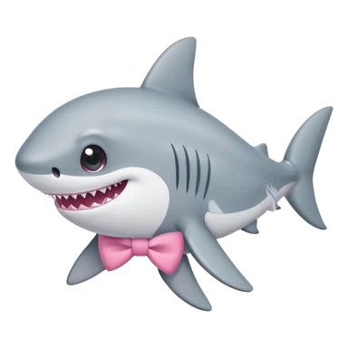 A baby shark with a pink bow sticker